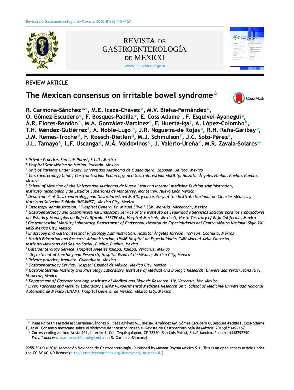توافق مکزیکی در مورد سندرم روده تحریک پذیر 