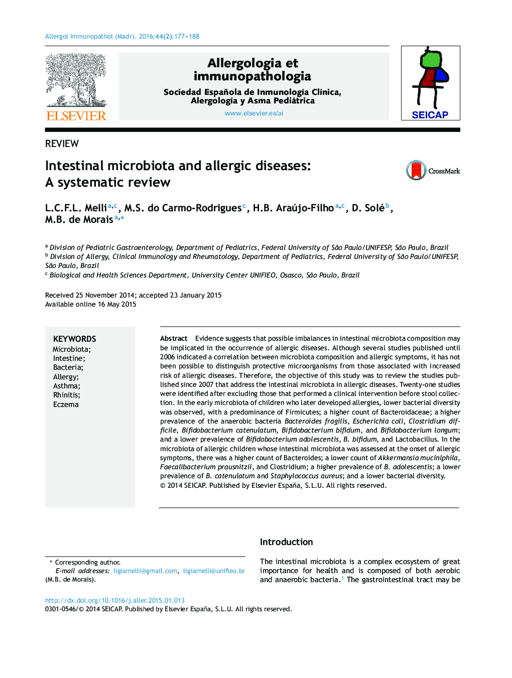 میکروبیولوژی روده و بیماری های آلرژیک: بررسی سیستماتیک 