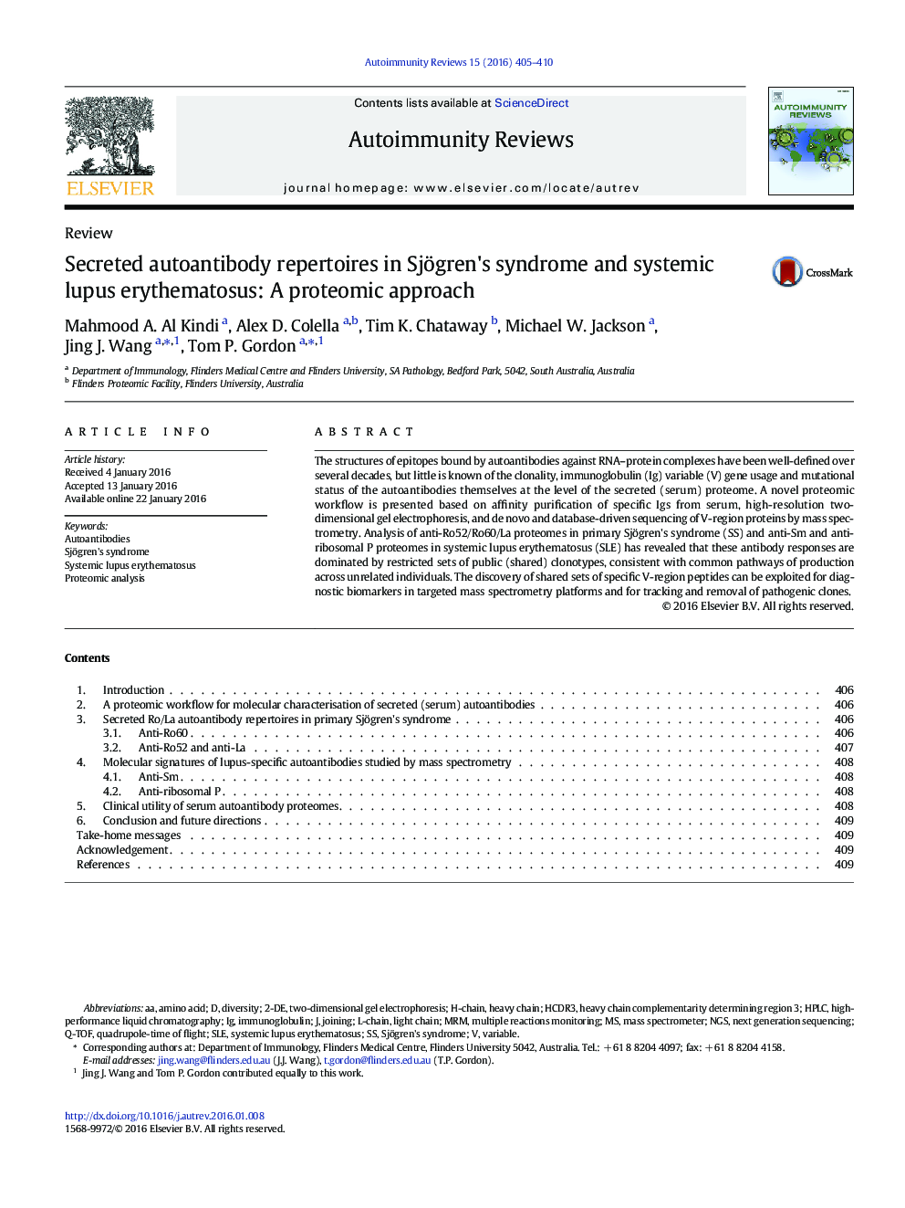 Secreted autoantibody repertoires in Sjögren's syndrome and systemic lupus erythematosus: A proteomic approach