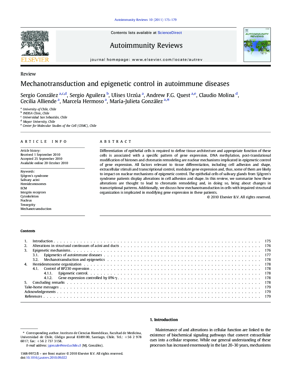 Mechanotransduction and epigenetic control in autoimmune diseases