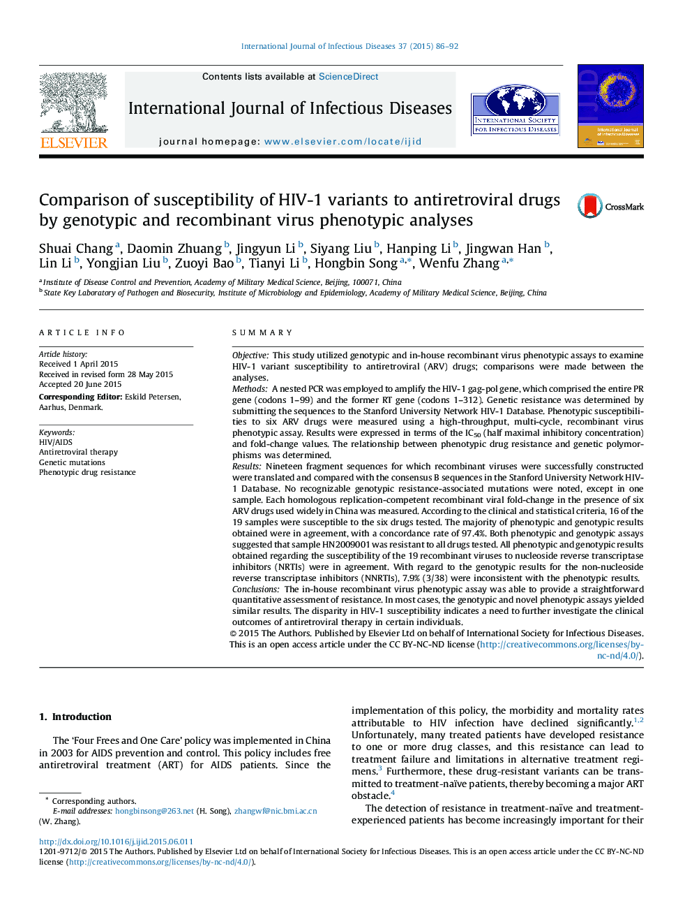 Comparison of susceptibility of HIV-1 variants to antiretroviral drugs by genotypic and recombinant virus phenotypic analyses