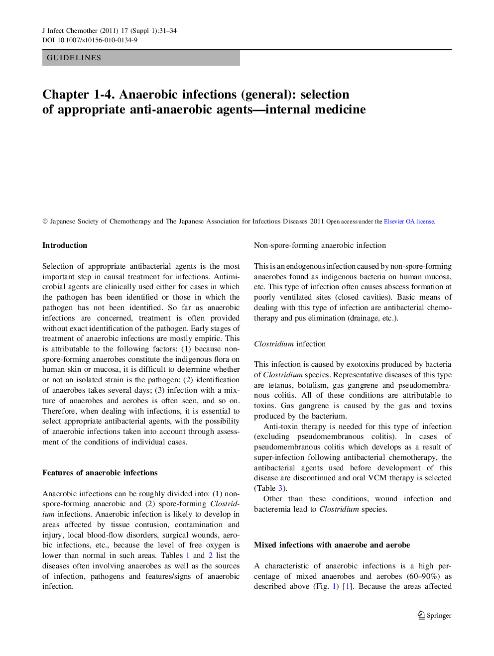 Chapter 1-4. Anaerobic infections (general): selection of appropriate anti-anaerobic agents-internal medicine