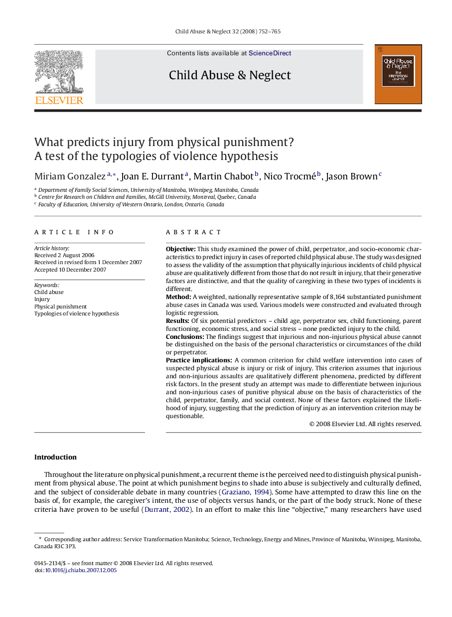 What predicts injury from physical punishment?: A test of the typologies of violence hypothesis