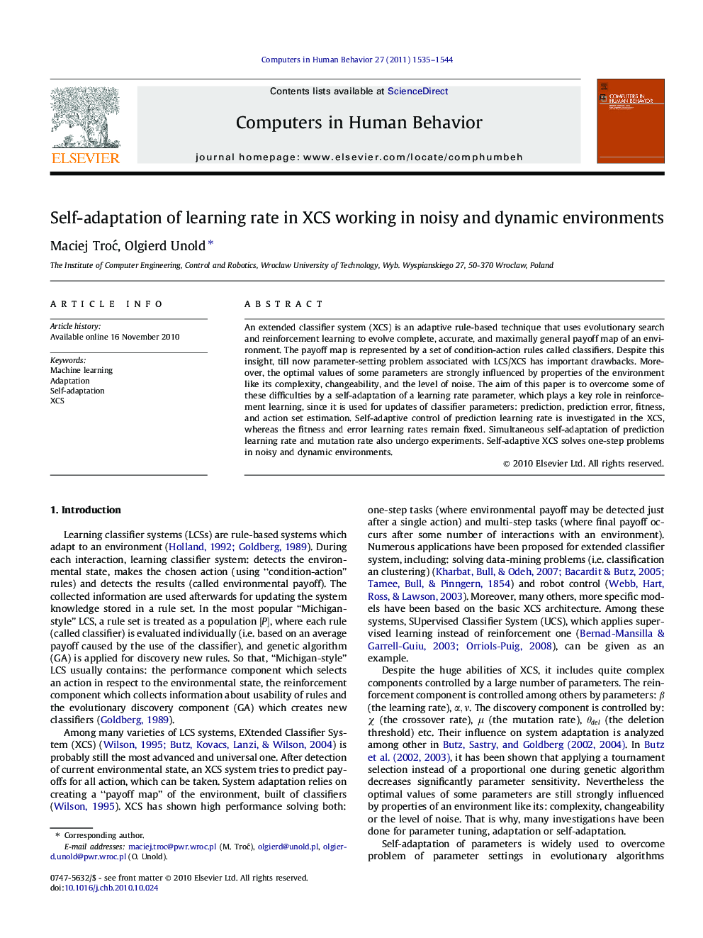 Self-adaptation of learning rate in XCS working in noisy and dynamic environments