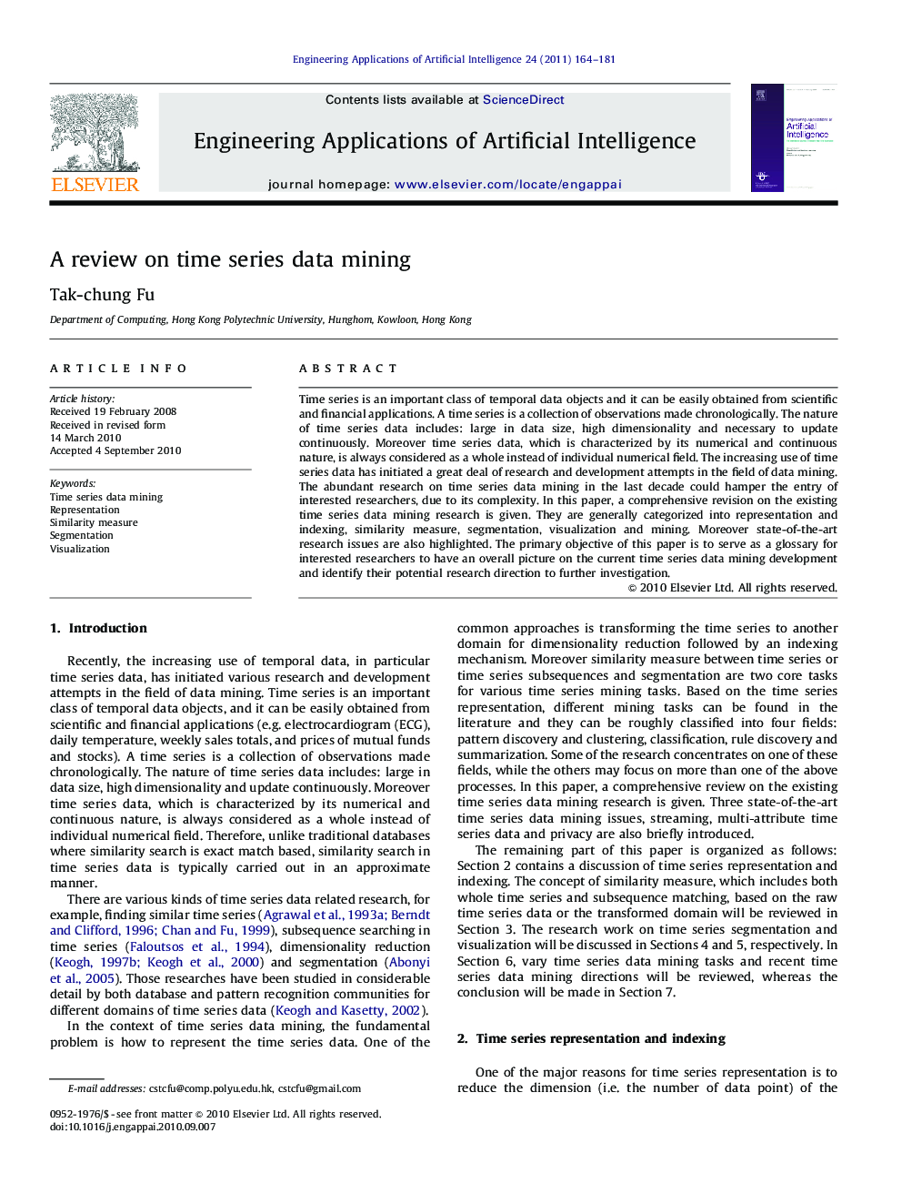 A review on time series data mining