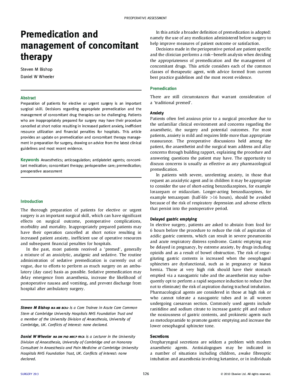 Premedication and management of concomitant therapy