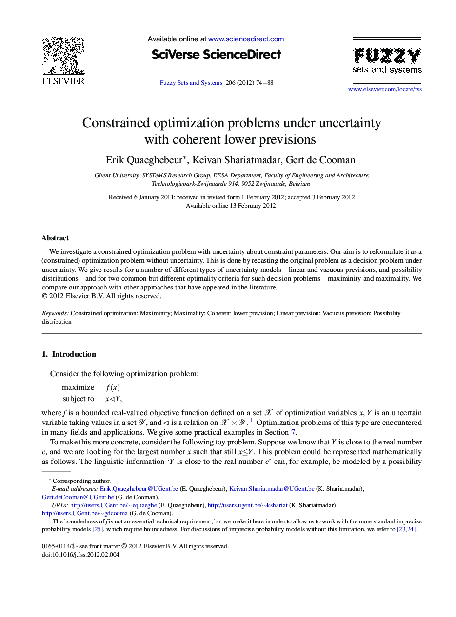 Constrained optimization problems under uncertainty with coherent lower previsions