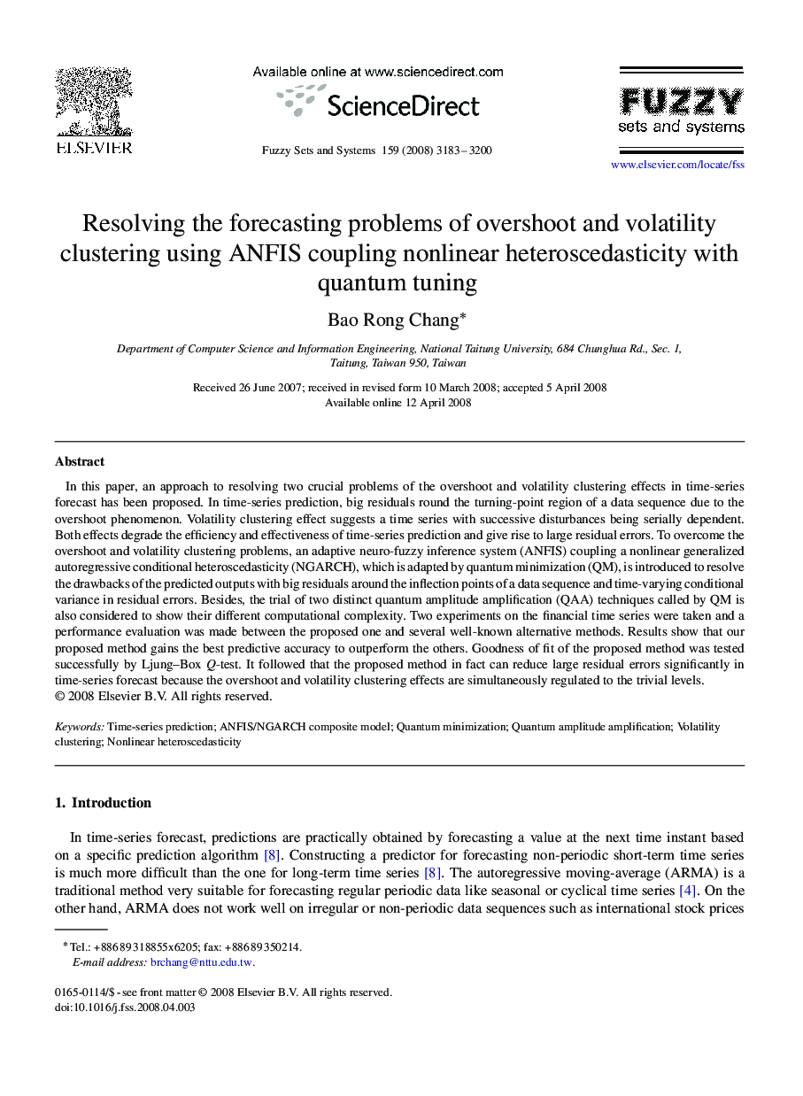 Resolving the forecasting problems of overshoot and volatility clustering using ANFIS coupling nonlinear heteroscedasticity with quantum tuning