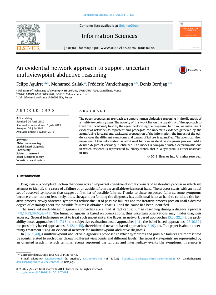 An evidential network approach to support uncertain multiviewpoint abductive reasoning