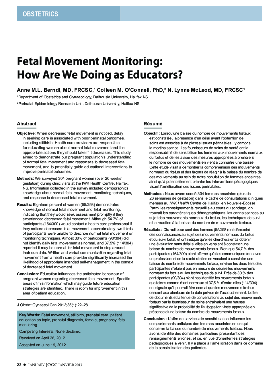 Fetal Movement Monitoring: How Are We Doing as Educators?