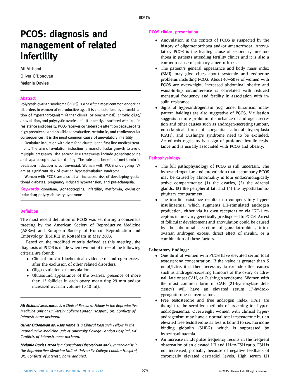 PCOS: diagnosis and management of related infertility