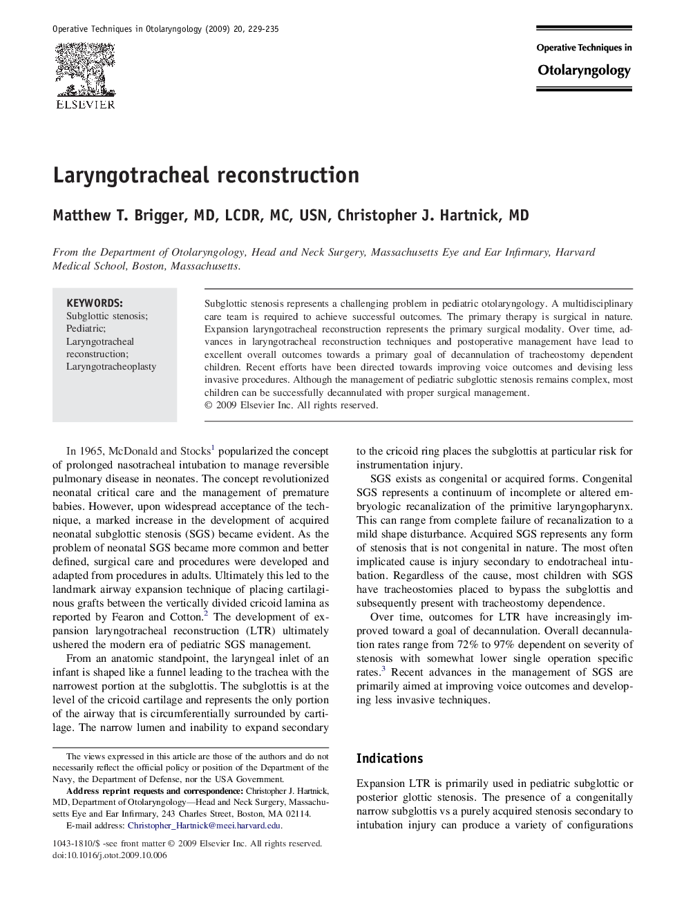 Laryngotracheal reconstruction 