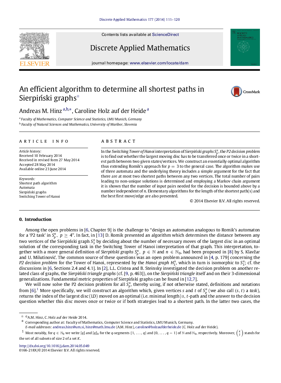 An efficient algorithm to determine all shortest paths in Sierpiński graphs 