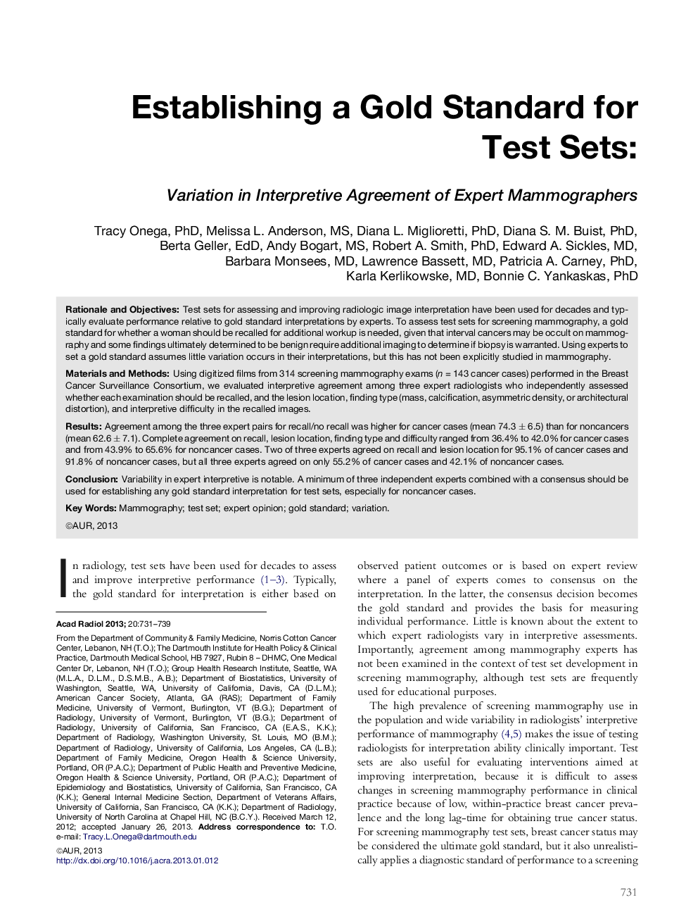 Establishing a Gold Standard for Test Sets