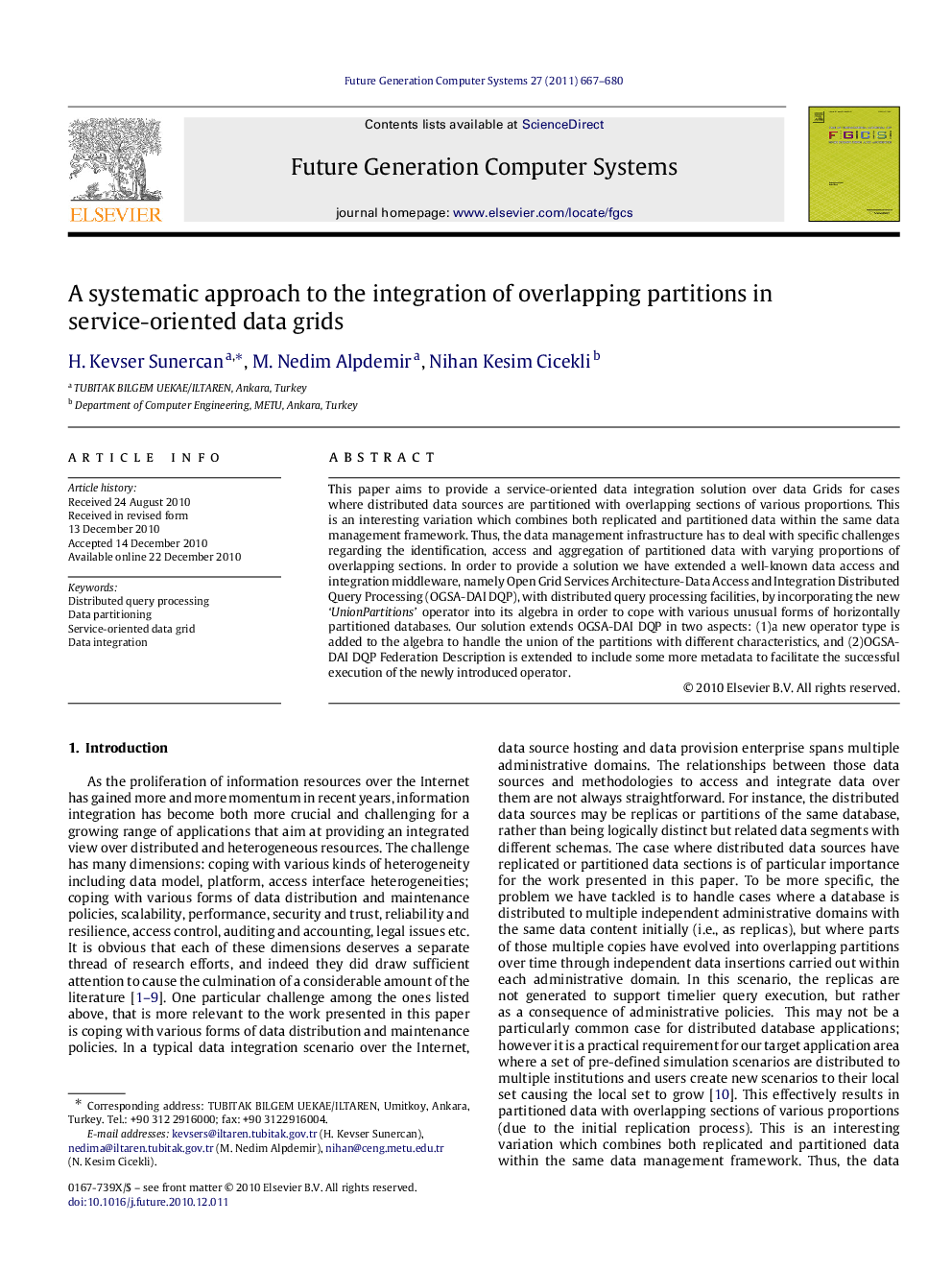 A systematic approach to the integration of overlapping partitions in service-oriented data grids