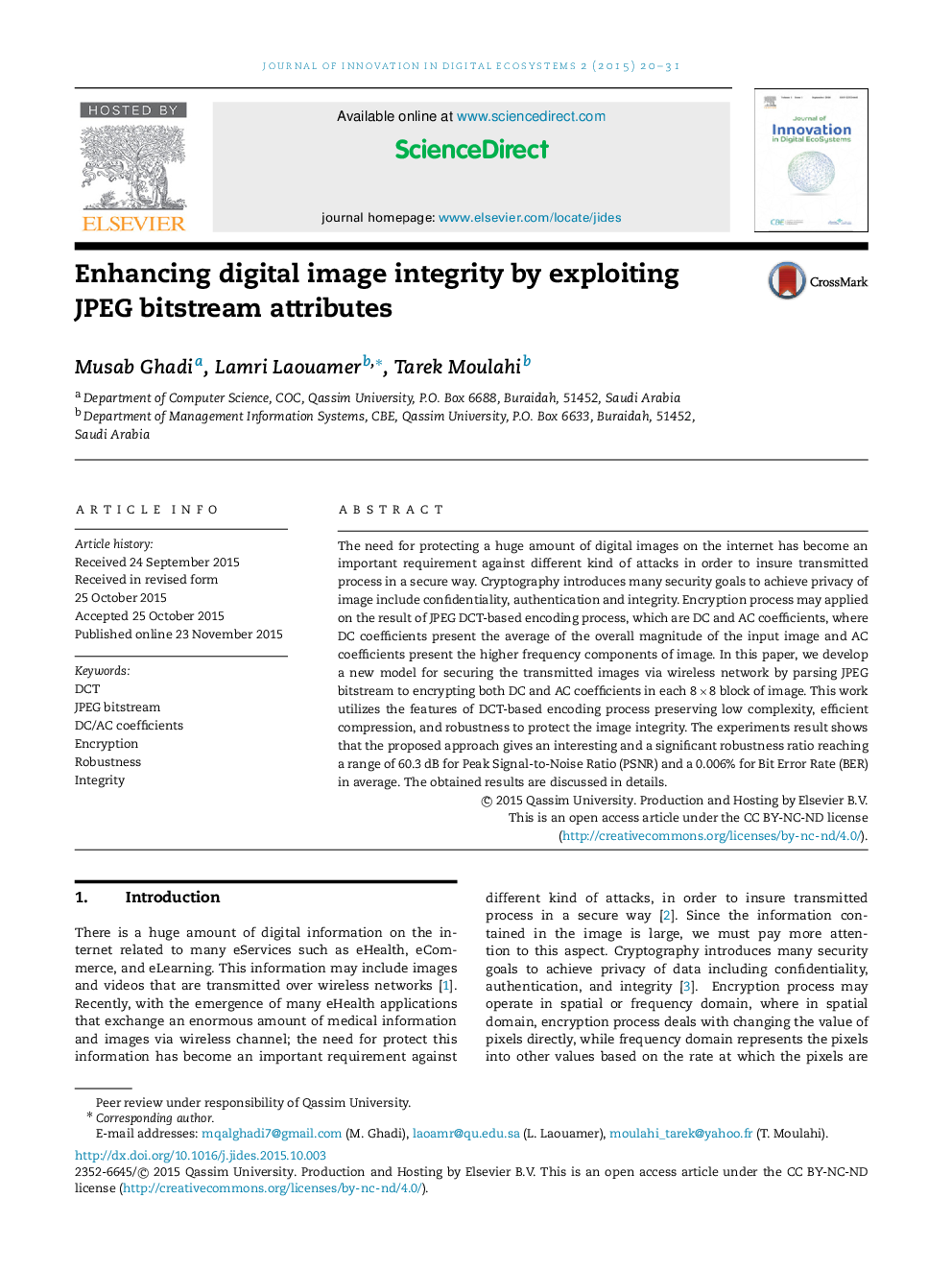 Enhancing digital image integrity by exploiting JPEG bitstream attributes 