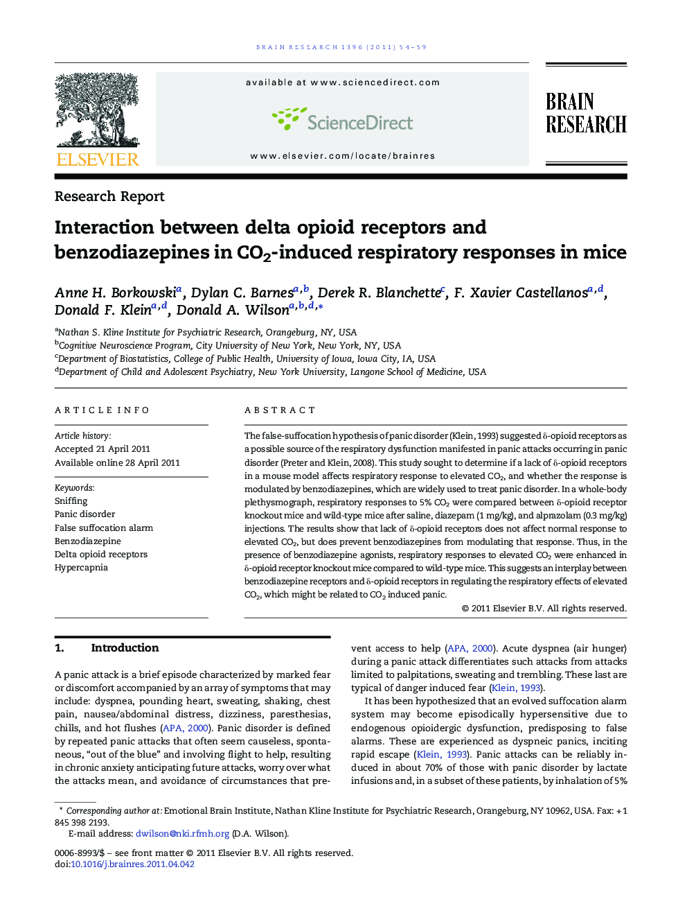 Interaction between delta opioid receptors and benzodiazepines in CO2-induced respiratory responses in mice