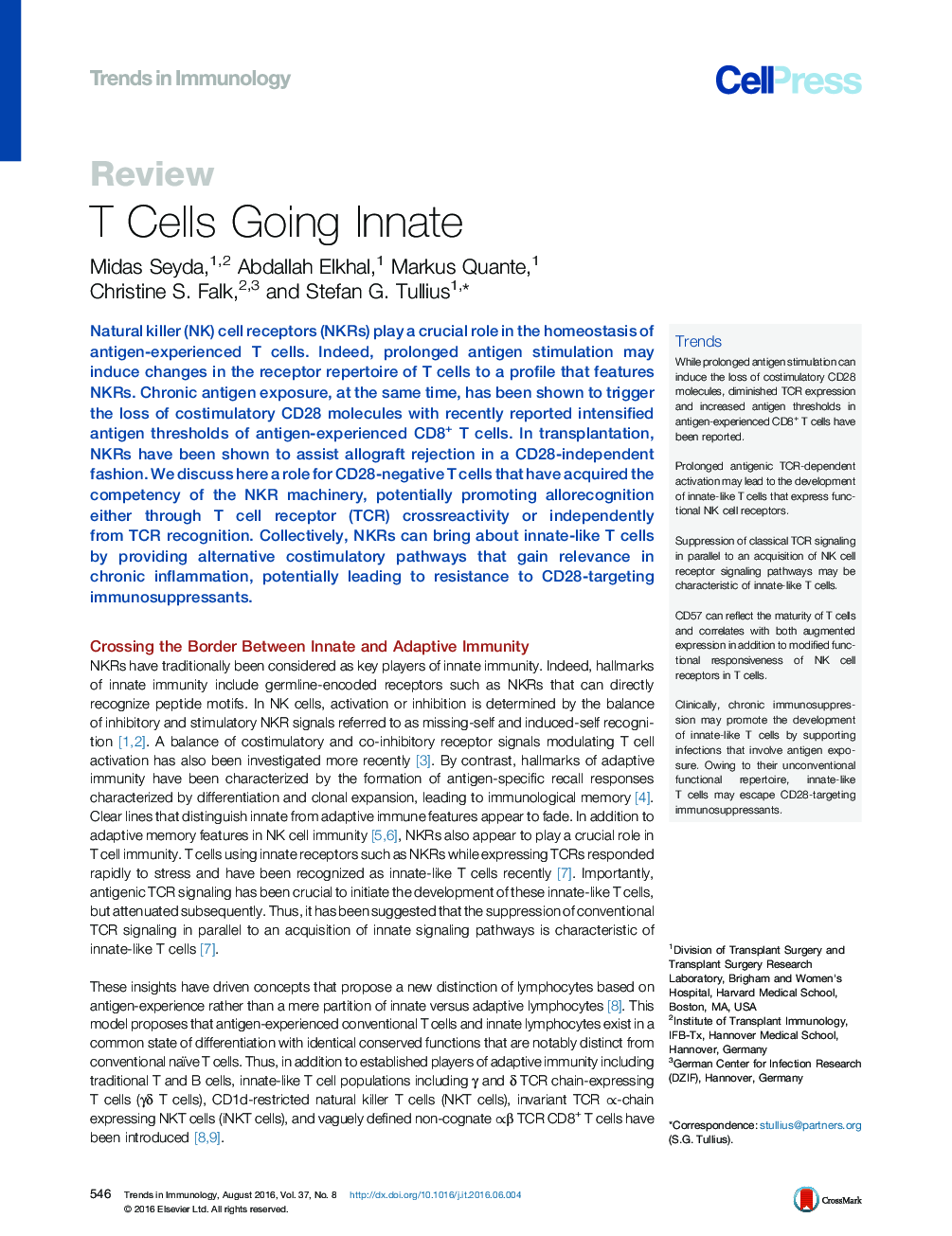 T Cells Going Innate