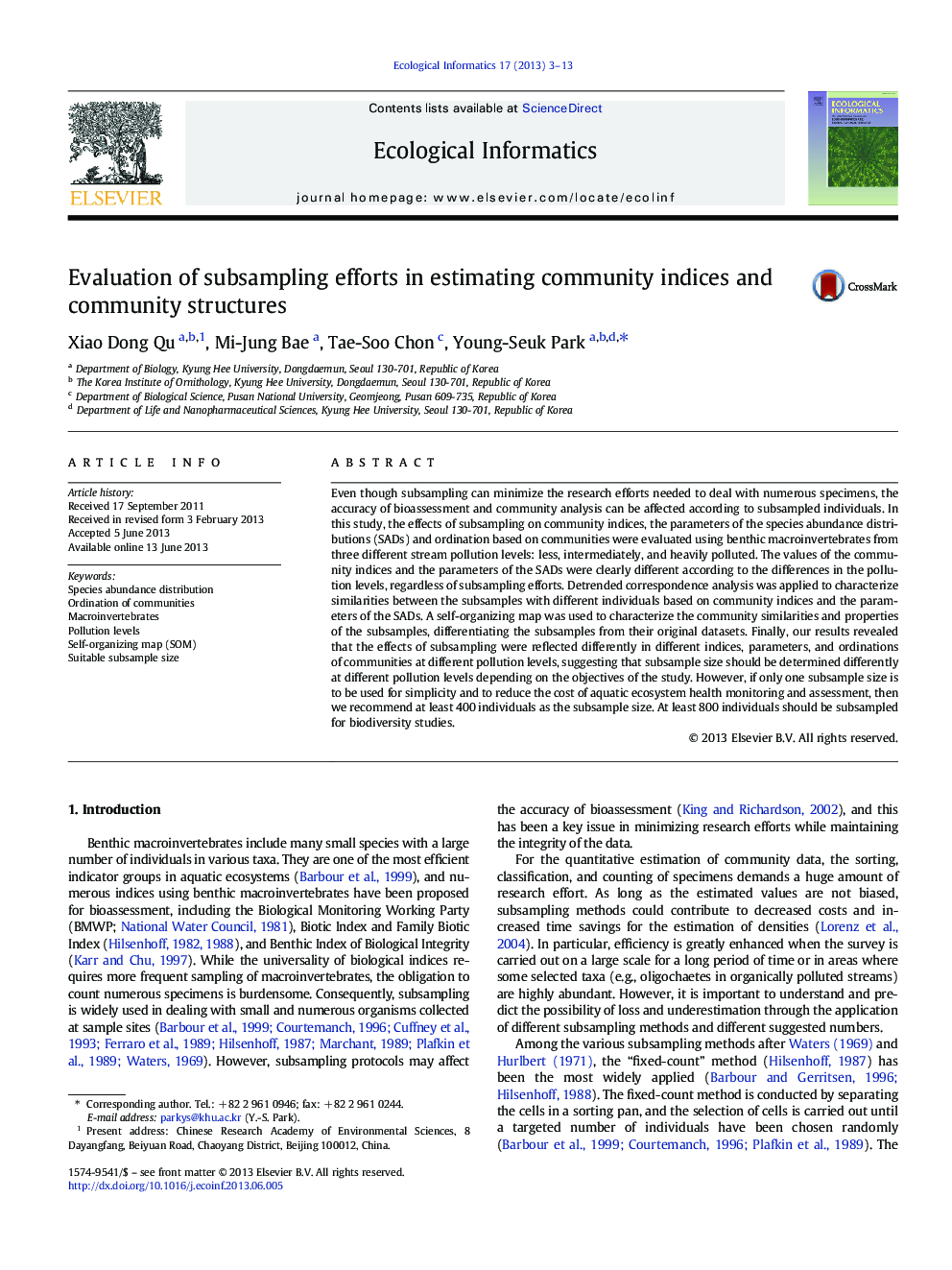 Evaluation of subsampling efforts in estimating community indices and community structures