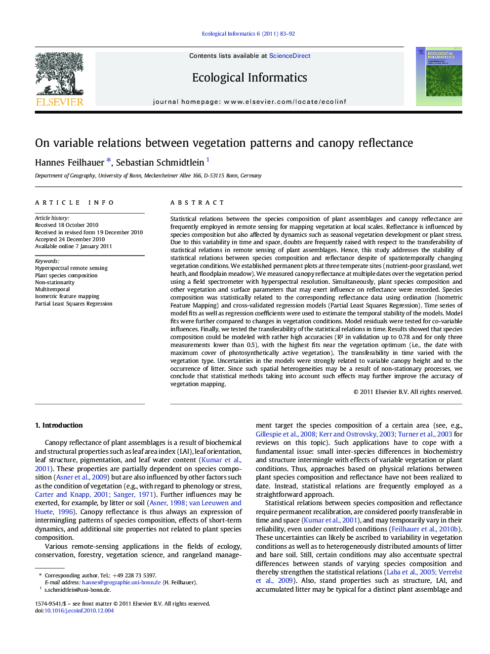 On variable relations between vegetation patterns and canopy reflectance