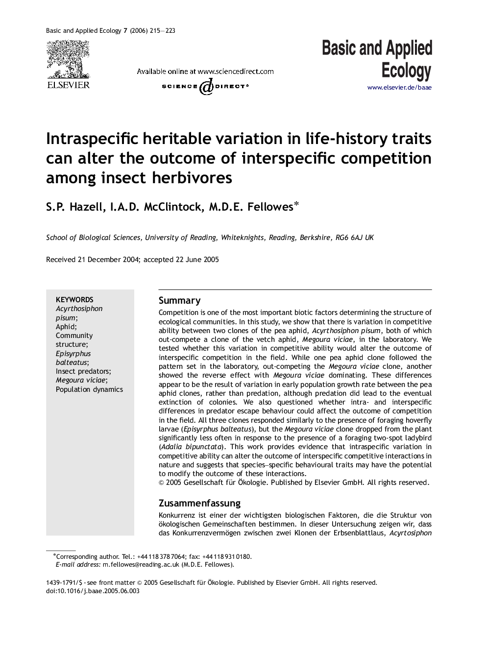 Intraspecific heritable variation in life-history traits can alter the outcome of interspecific competition among insect herbivores