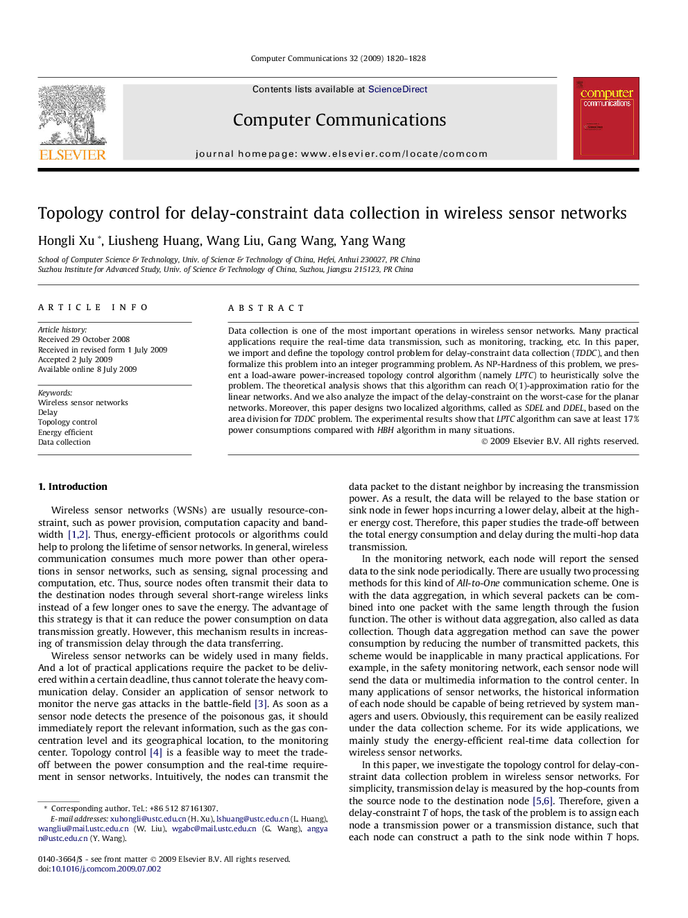 Topology control for delay-constraint data collection in wireless sensor networks