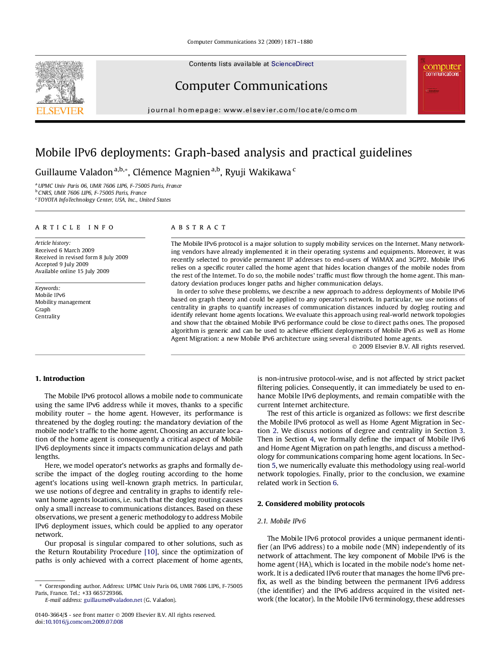 Mobile IPv6 deployments: Graph-based analysis and practical guidelines