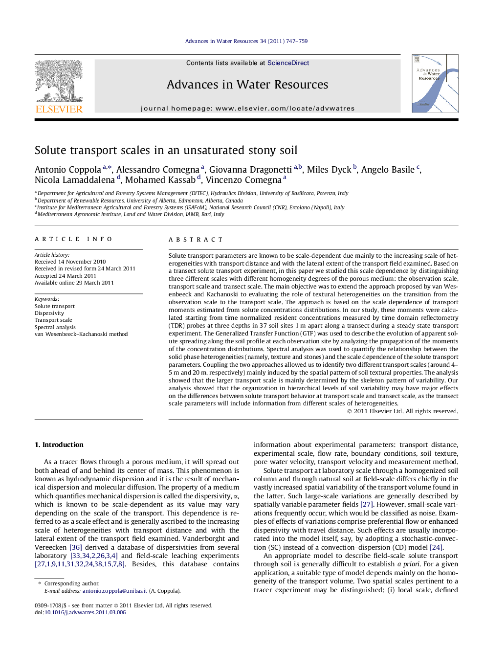 Solute transport scales in an unsaturated stony soil