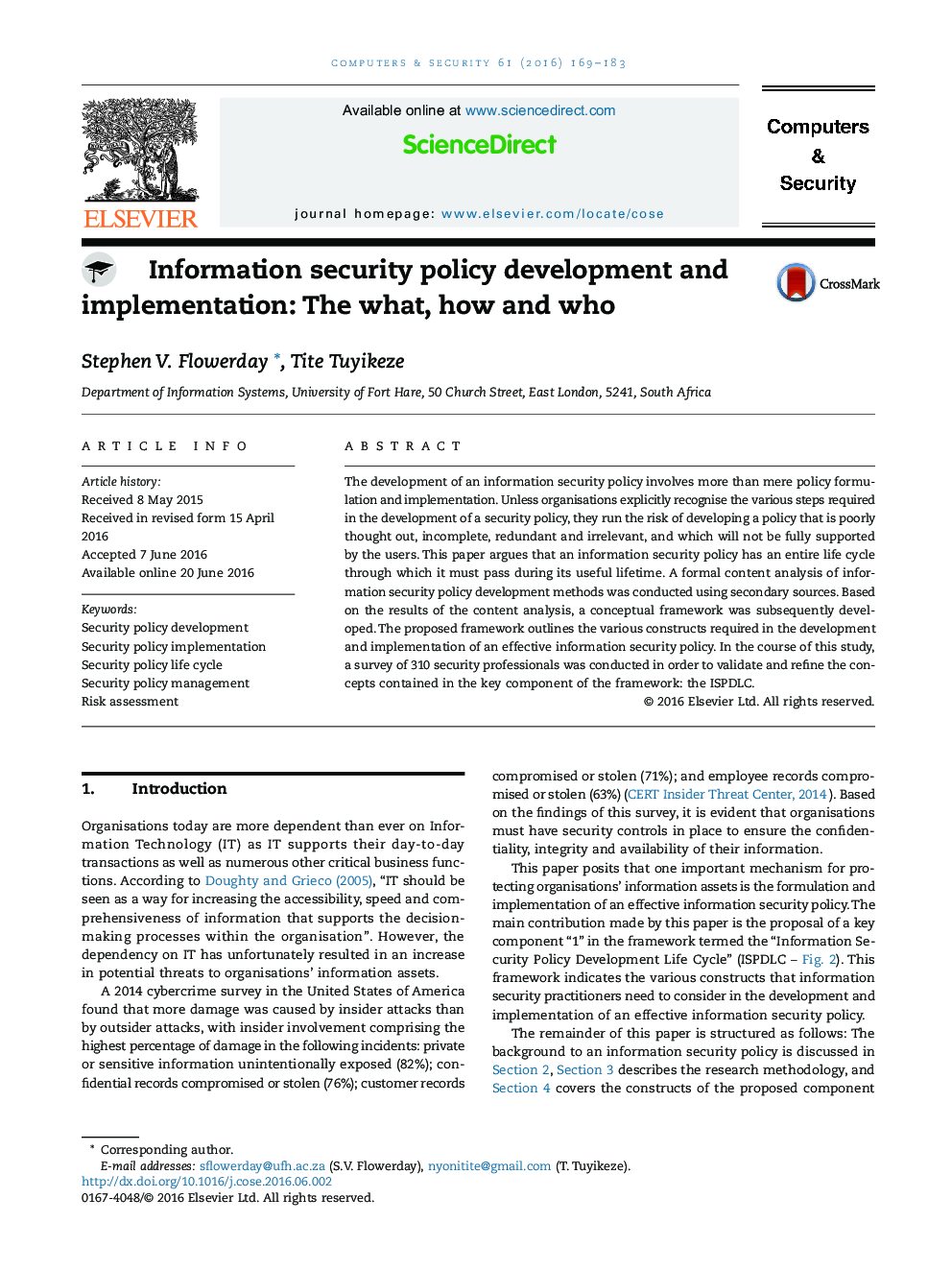 توسعه و اجرای سیاست های امنیتی اطلاعات: چه، چه و چه کسی 