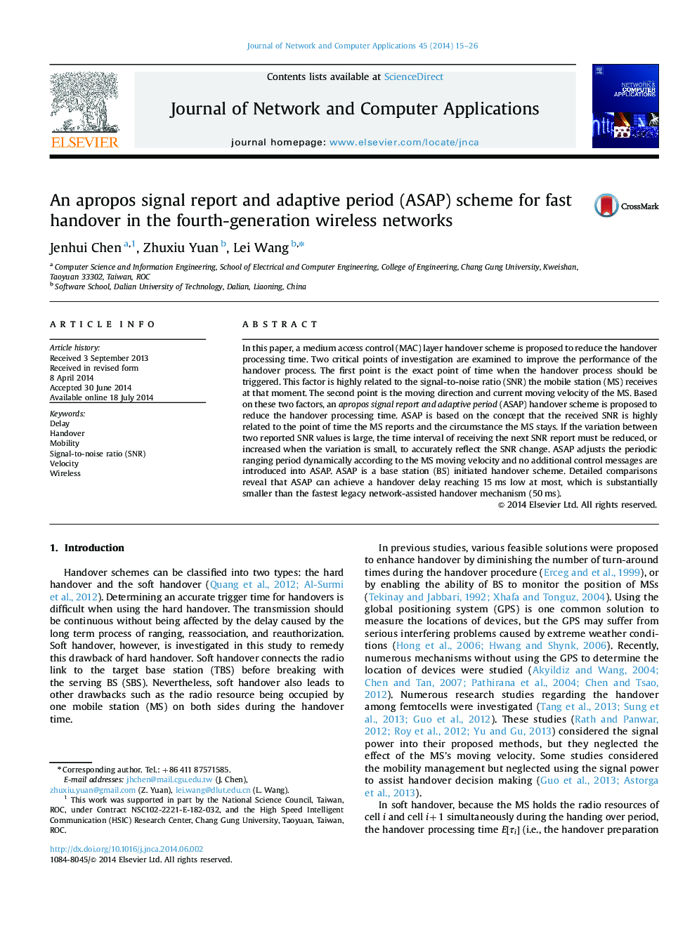 An apropos signal report and adaptive period (ASAP) scheme for fast handover in the fourth-generation wireless networks