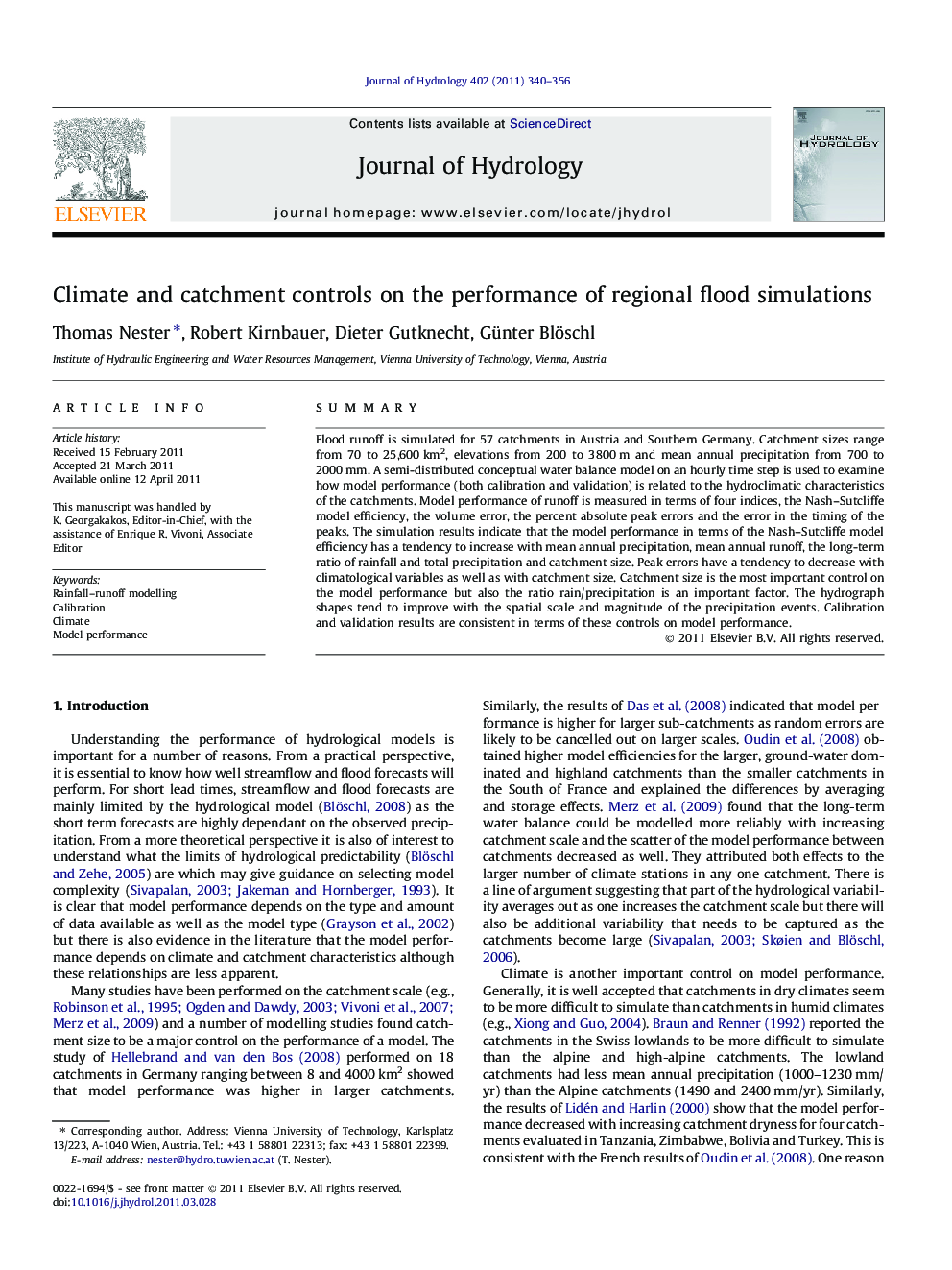 Climate and catchment controls on the performance of regional flood simulations