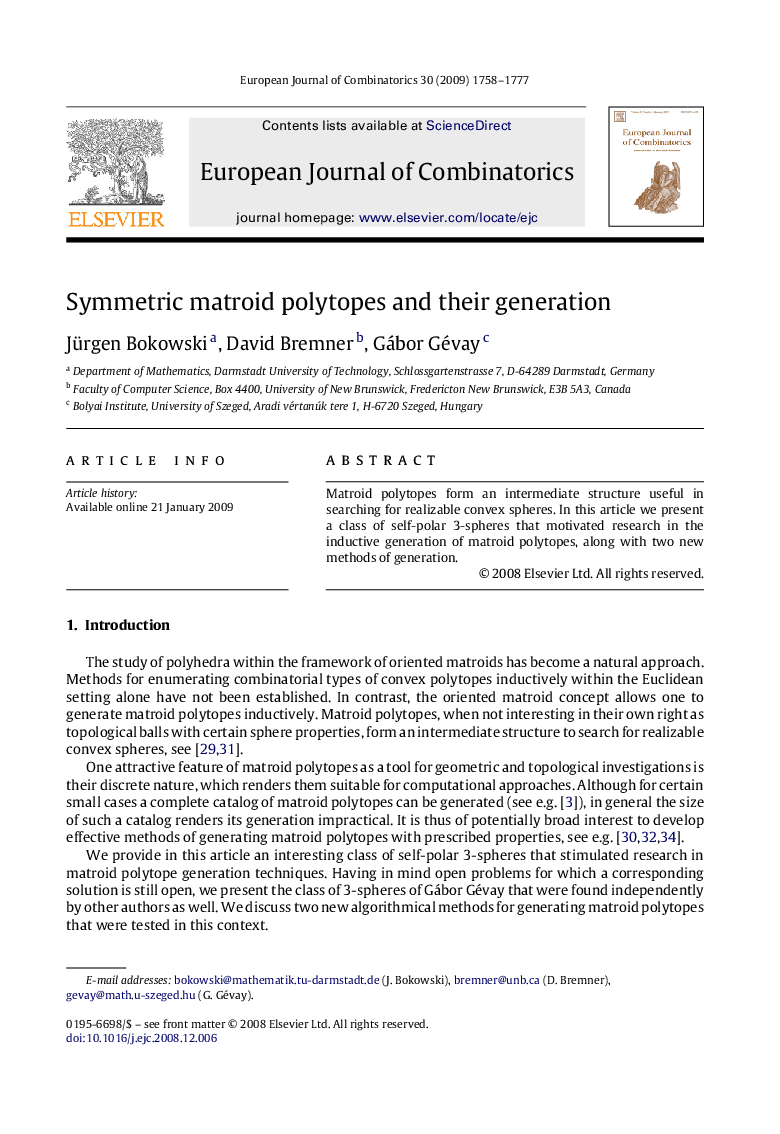 Symmetric matroid polytopes and their generation