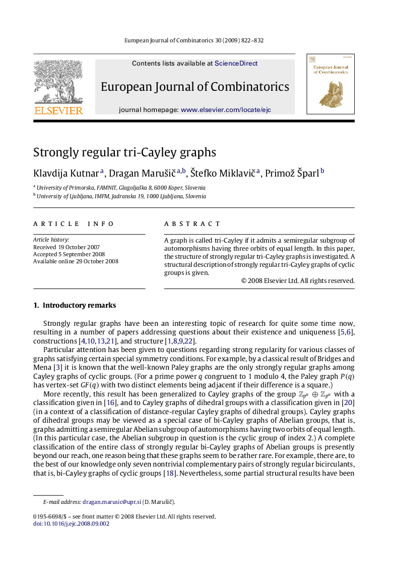 Strongly regular tri-Cayley graphs