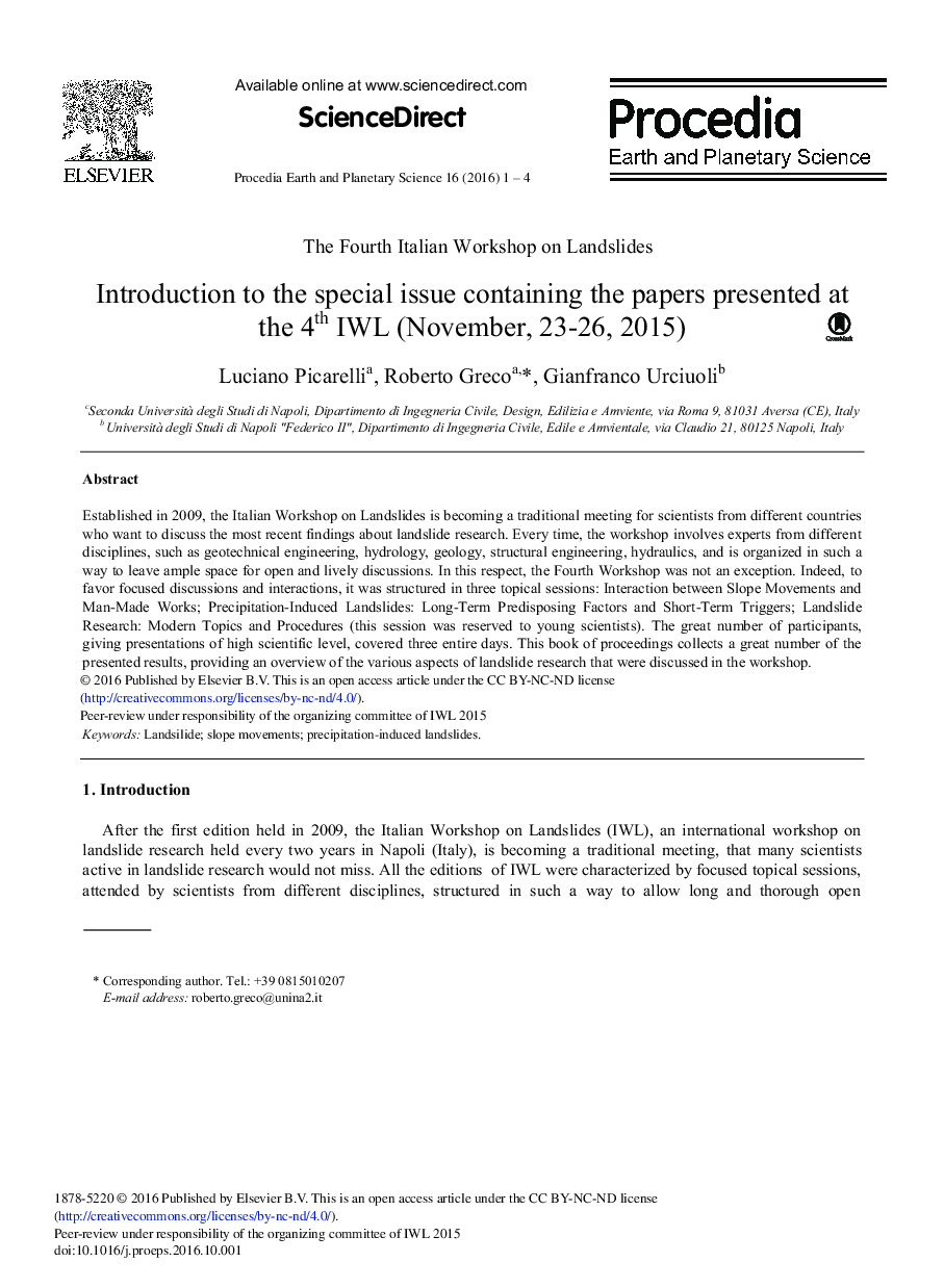 مقدمه ای بر ویژه نامه حاوی مقالات ارائه شده در IWL 4 (نوامبر، 23-26، 2015)