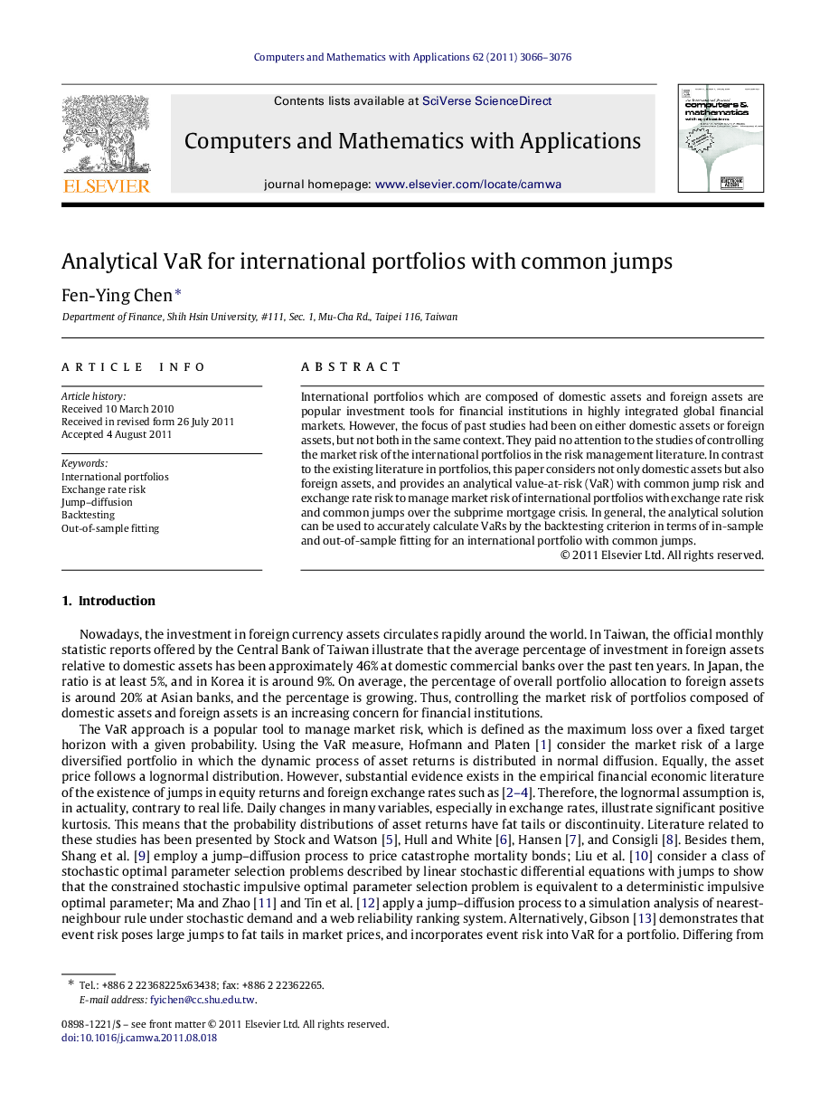 Analytical VaR for international portfolios with common jumps