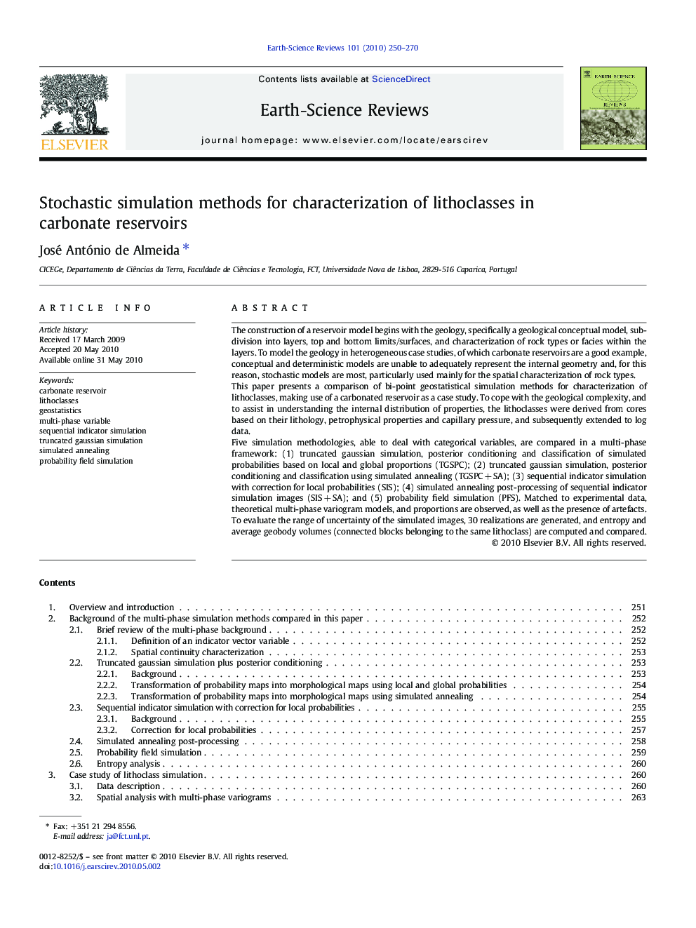 Stochastic simulation methods for characterization of lithoclasses in carbonate reservoirs
