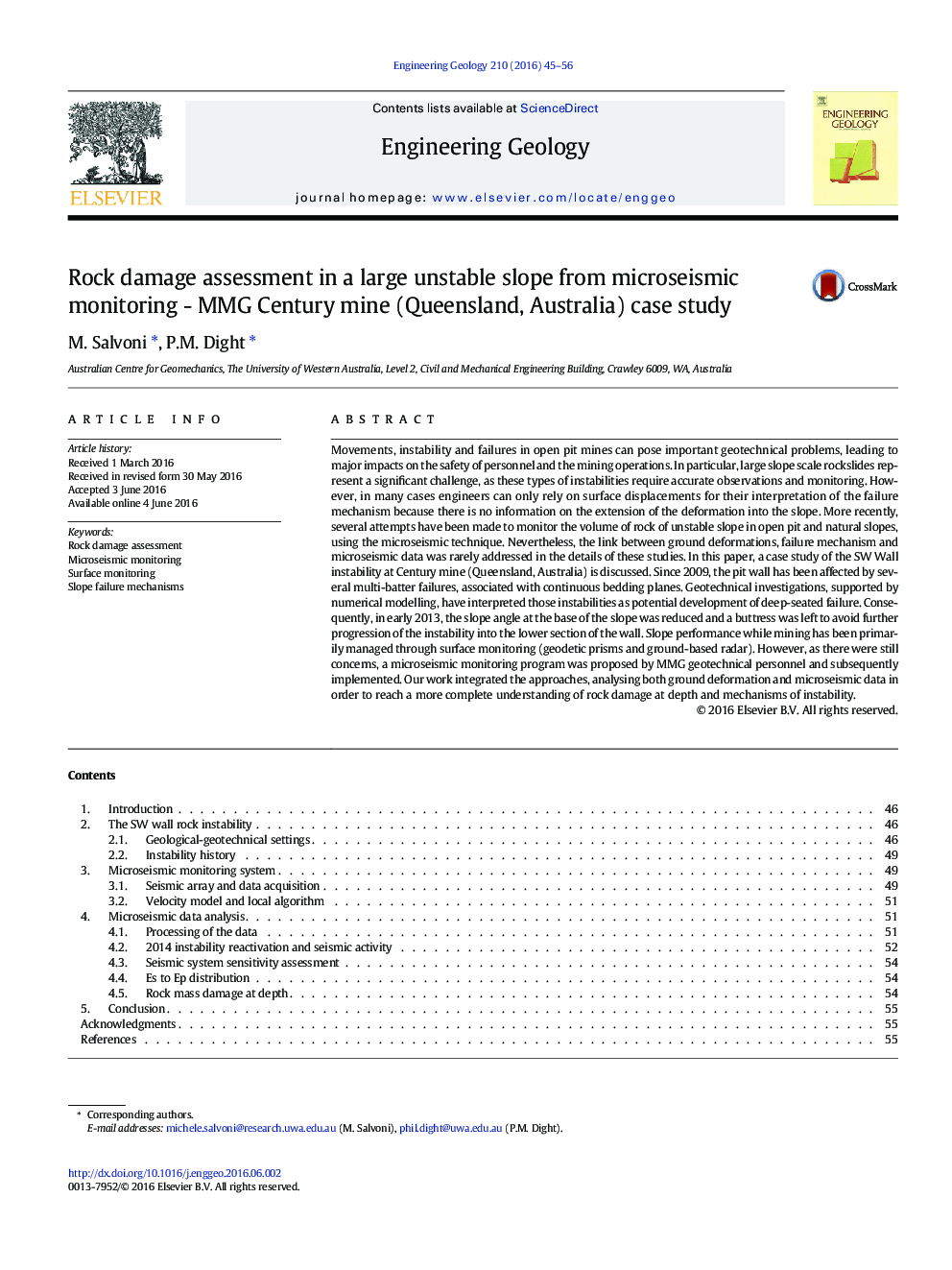 Rock damage assessment in a large unstable slope from microseismic monitoring - MMG Century mine (Queensland, Australia) case study