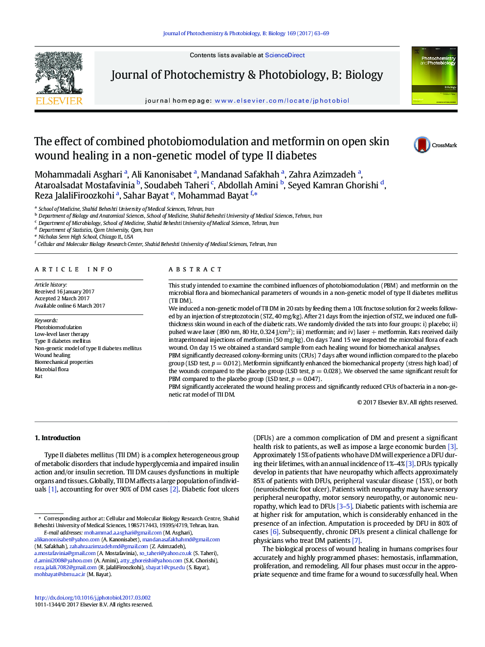 The effect of combined photobiomodulation and metformin on open skin wound healing in a non-genetic model of type II diabetes