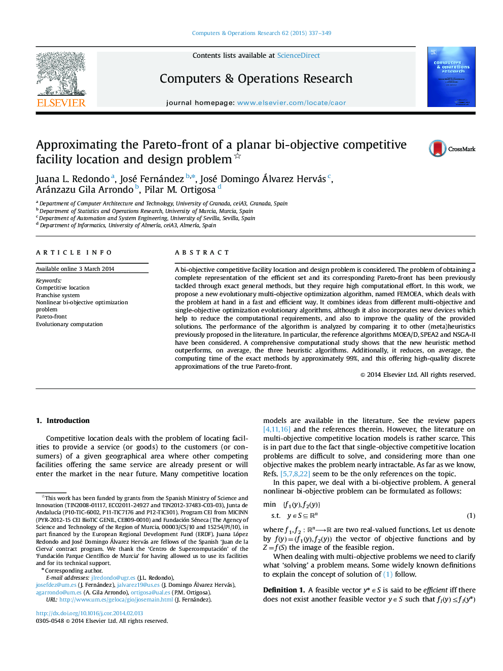 Approximating the Pareto-front of a planar bi-objective competitive facility location and design problem 