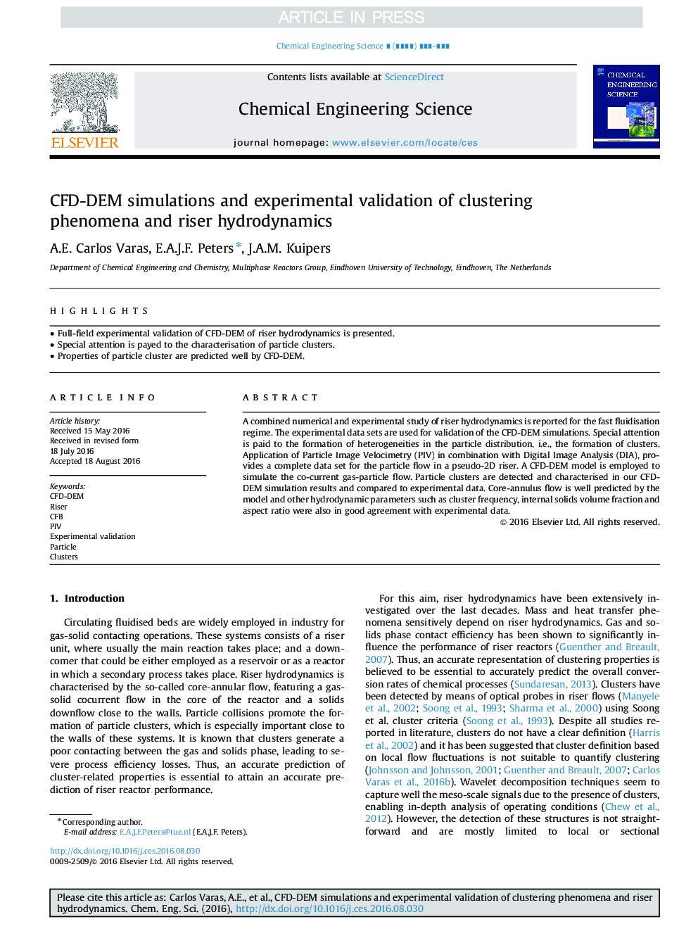 CFD-DEM simulations and experimental validation of clustering phenomena and riser hydrodynamics