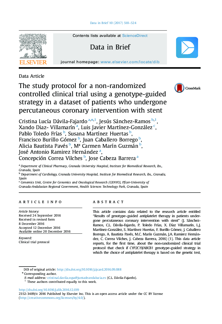 پروتکل مطالعه برای یک کارآزمایی بالینی تصادفی کنترل نشده با استفاده از استراتژی هدایت ژنوتیپ در مجموعه ای از بیماران تحت مداخله کرونری پوستی با استنت 