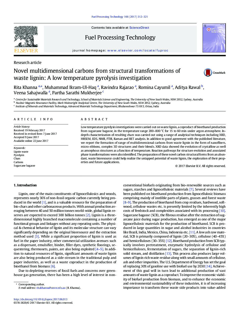 مقاله پژوهشی نوک کربن های چند بعدی از تغییرات ساختاری لیگنین زباله: تحقیقات پیریلیس پایین 