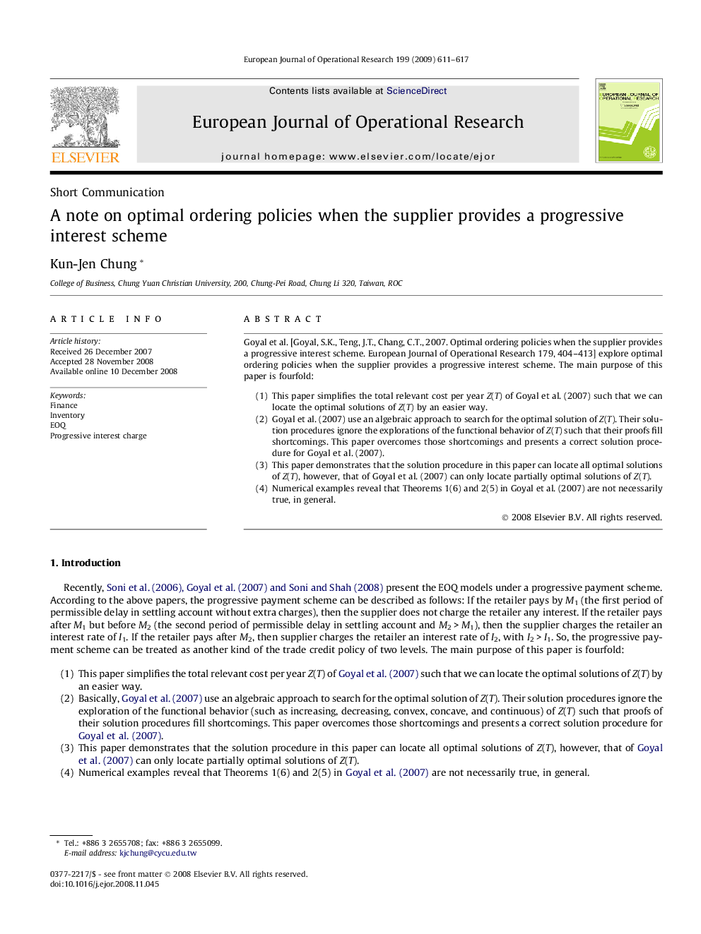 A note on optimal ordering policies when the supplier provides a progressive interest scheme