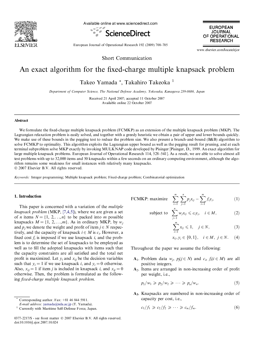 An exact algorithm for the fixed-charge multiple knapsack problem