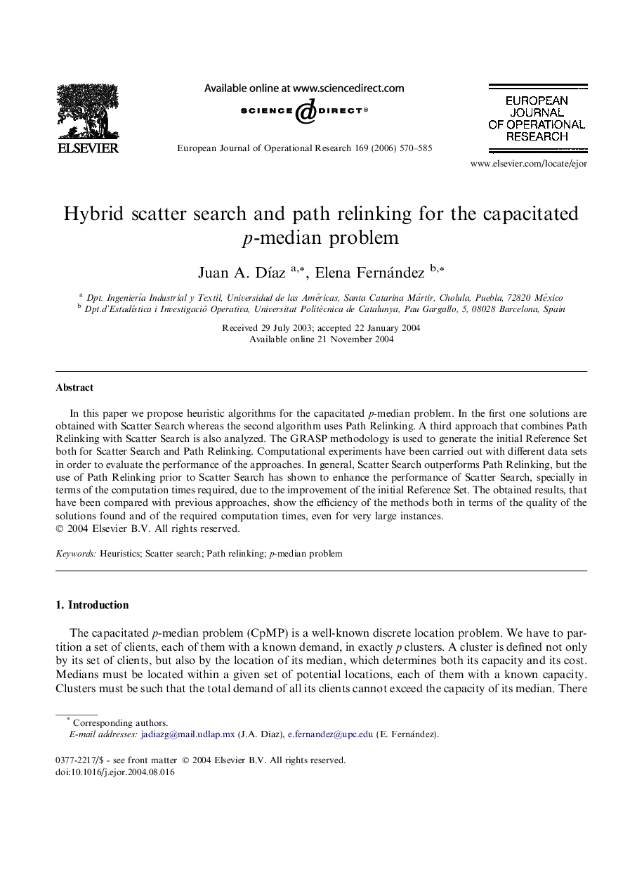 Hybrid scatter search and path relinking for the capacitated p-median problem