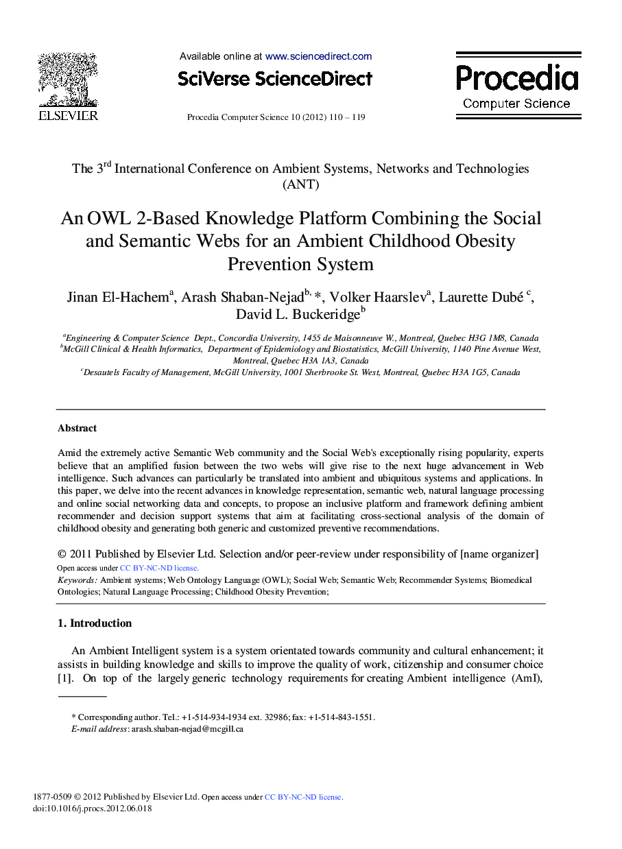 An OWL 2-Based Knowledge Platform Combining the Social and Semantic Webs for an Ambient Childhood Obesity Prevention System