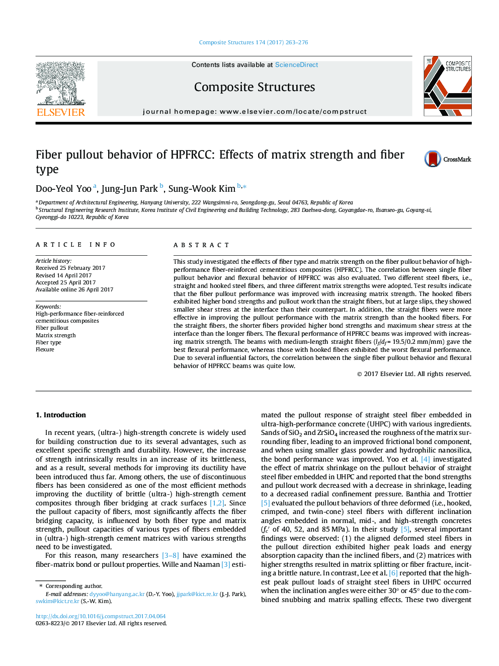 Fiber pullout behavior of HPFRCC: Effects of matrix strength and fiber type