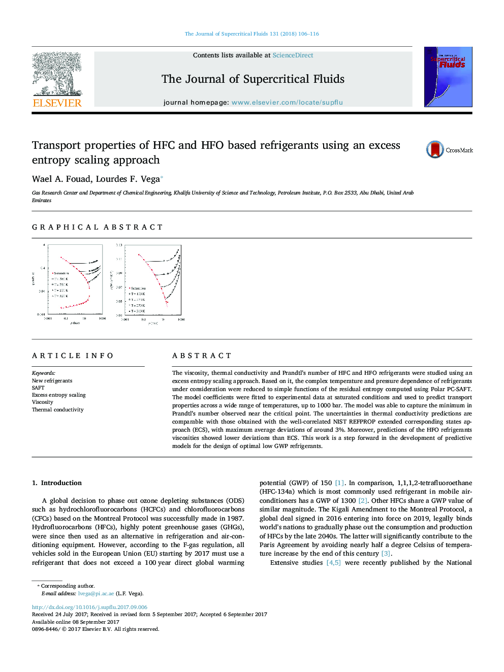 Transport properties of HFC and HFO based refrigerants using an excess entropy scaling approach