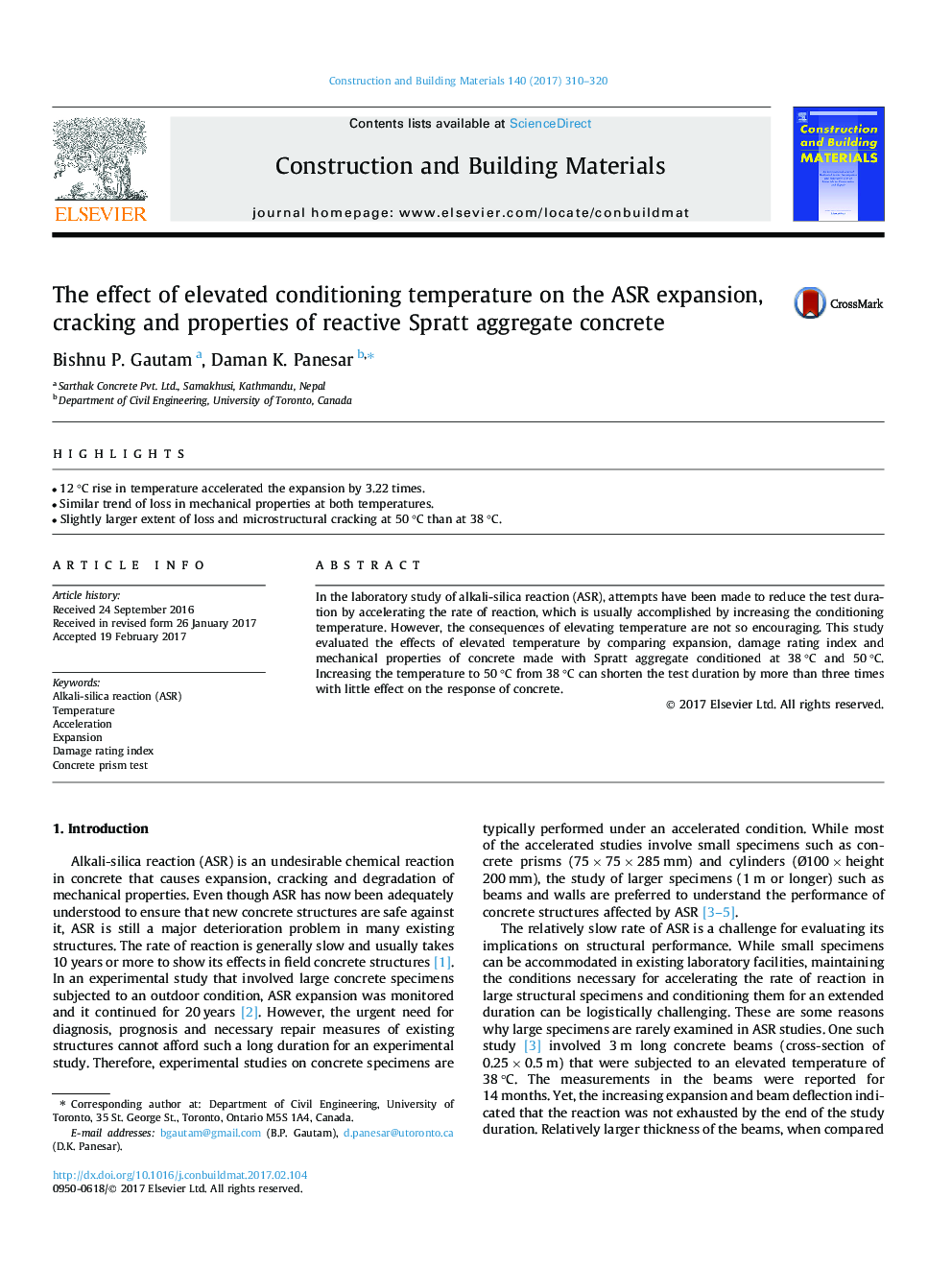The effect of elevated conditioning temperature on the ASR expansion, cracking and properties of reactive Spratt aggregate concrete
