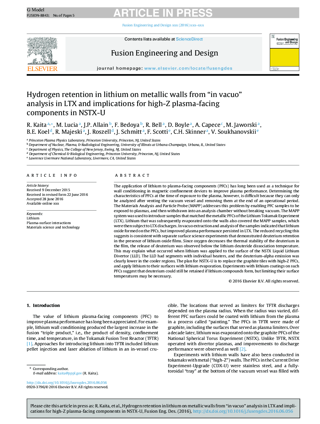 Hydrogen retention in lithium on metallic walls from “in vacuo” analysis in LTX and implications for high-Z plasma-facing components in NSTX-U